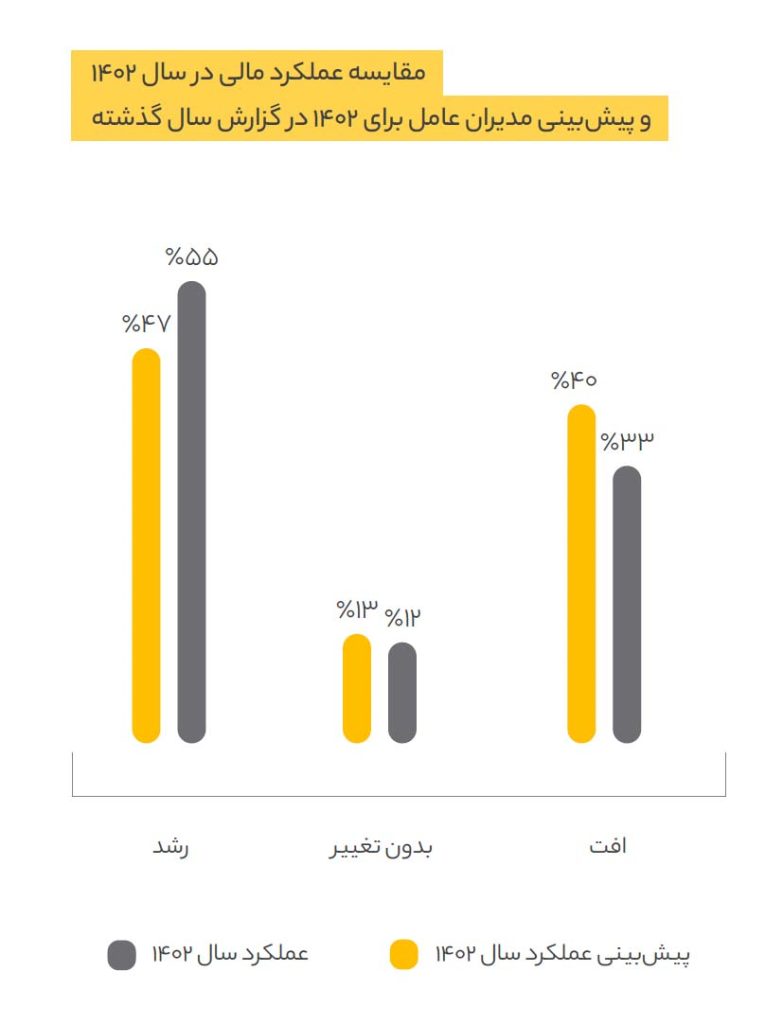 مقایسه‌ عملکرد مالی در سال ۱۴۰۲ و پیش‌بینی مدیران عامل برای ۱۴۰۲ در گزارش سال گذشته